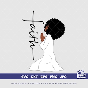 Angel Prayers Faith, afro-americano in formato SVG, donna nera in formato SVG, fede in formato SVG, religione, speranza