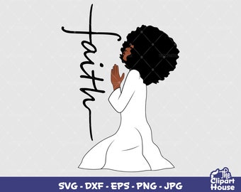 Modlitwy Aniołów Wiara, Afroamerykanin SVG, Czarna Kobieta SVG, Wiara SVG, Religia, Nadzieja