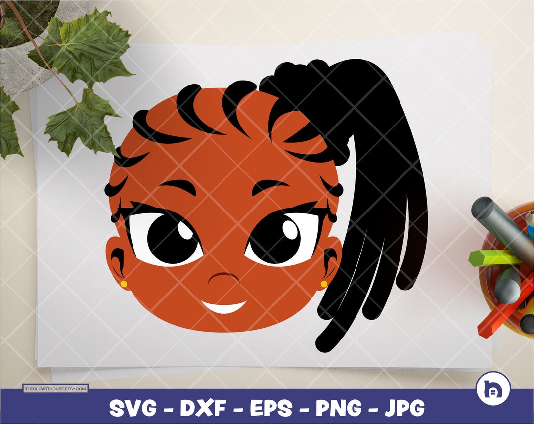 Cute Kid Girl Face 6 | Digital SVG - DXF - EPS - Png - Jpg | Instant ...