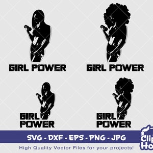 Girl Power Text | Digital SVG - DXF - EPS - png - Jpg | Sofortdownload | Afro svg, Fitness svg, schwarze Frau svg, schwarze Tänzerin svg