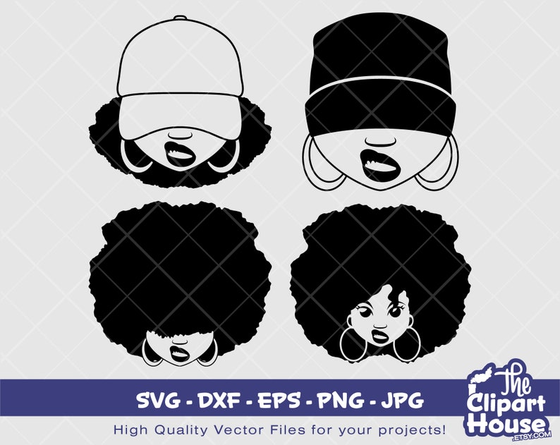 Black Woman Smirk Bundle Digital SVG DXF EPS Png Jpg - Etsy