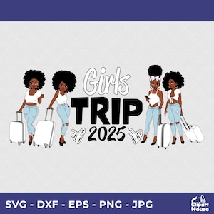 Groupe de valise voyage 2025 filles, Cricut svg, Svg voyage filles, fichiers Svg coupés, svg voyage amis, voyage svg, vlog voyage, meilleurs amis svg