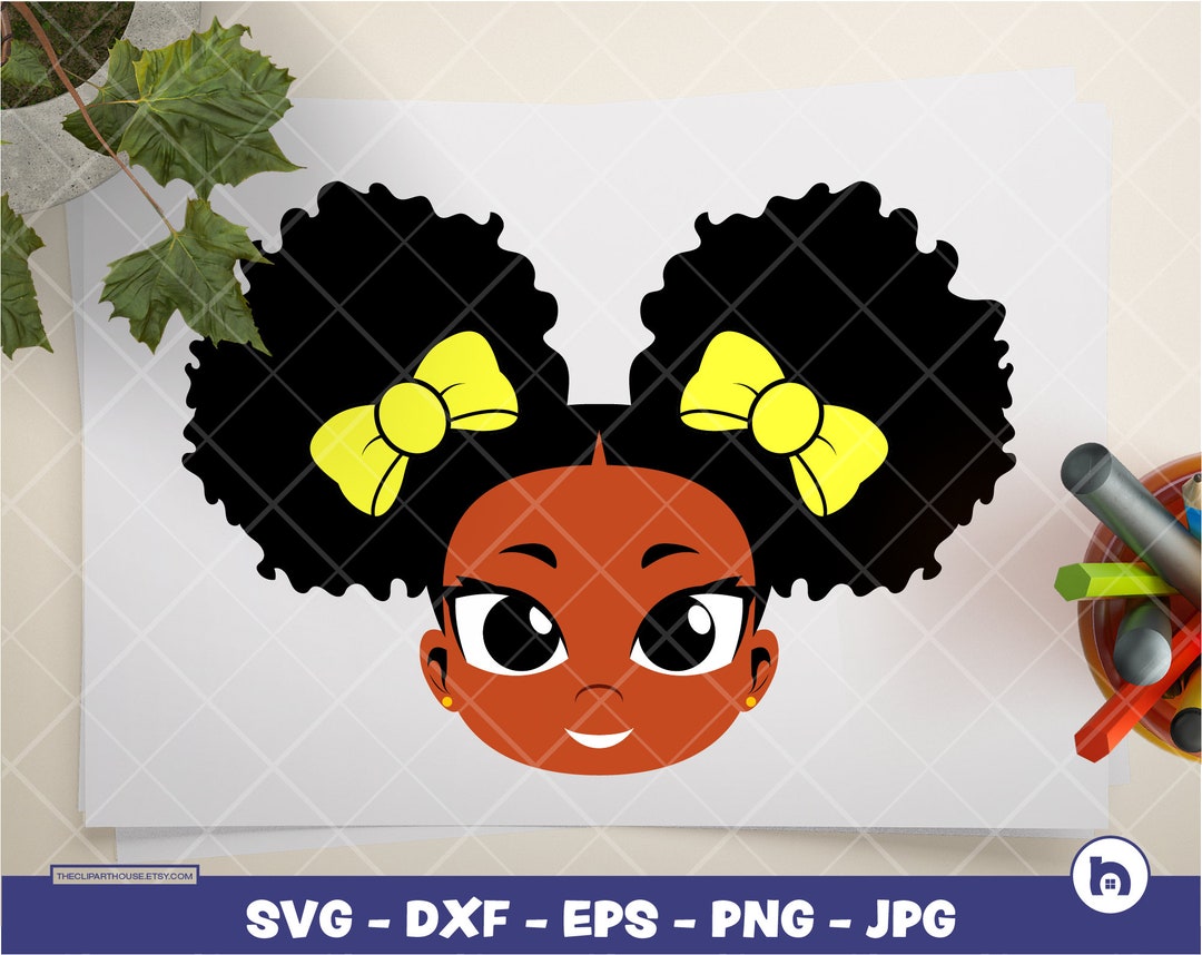 Cute Kid Girl Face 3 | Digital SVG - DXF - EPS - Png - Jpg | Instant ...