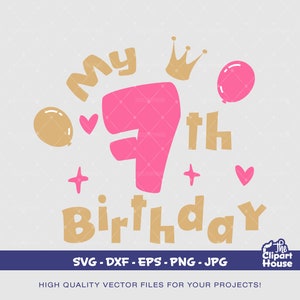 My 7th Birthday, birthday svg, birthday shirt svg, birthday squad svg, baby birthday svg