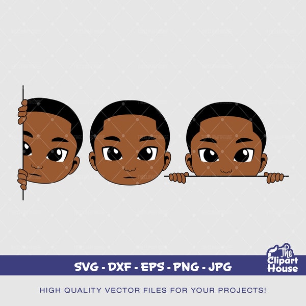 Peekaboo Boy Set, african american svg, black kid svg, afro child svg, black boy magic svg, afro boy svg, peekaboo boy svg