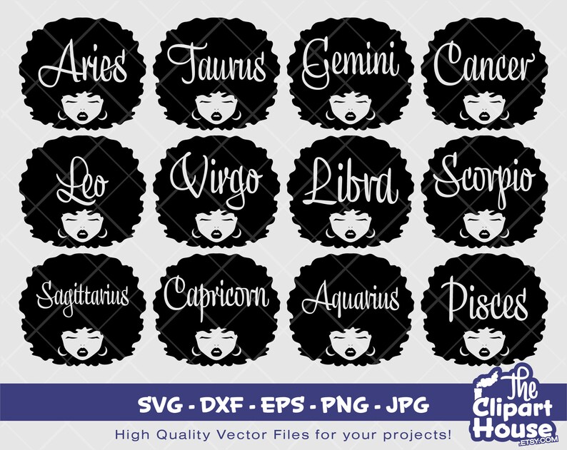 Download Jpg Taurus Instant Download Png Eps Dxf Zodiac Afro Woman Bundle Capricorn Horoscope Zodiac Sign Digital Svg Aquarius Leo Scrapbooking Papercraft Kromasol Com