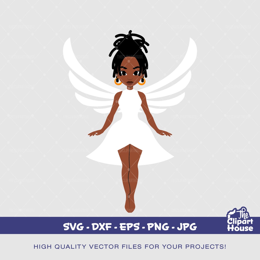 Angelic Black Woman 5 | Digital SVG - DXF - EPS - Png | Instant ...