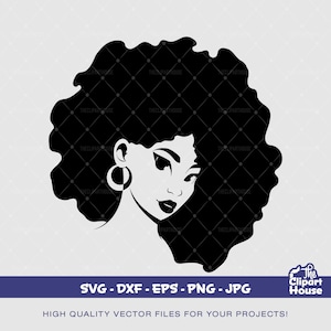 Black Side Angle Woman 2 Silhouette, african american svg, black woman svg, black girl svg, melanin svg, afro girl svg, black girl magic svg