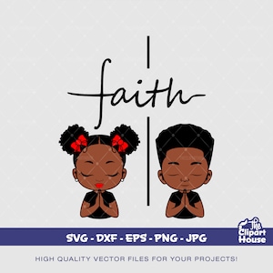Fede bambini, afro-americano in formato SVG, ragazza nera in formato SVG, afro in formato SVG, fede in formato SVG, religione in formato SVG, speranza in formato SVG, mani in preghiera, ragazza in preghiera in formato SVG