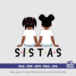 Mejores amigas chicas jóvenes, afroamericanas svg, chicas negras, objetivos de amistad, mejores amigas, chicas jóvenes