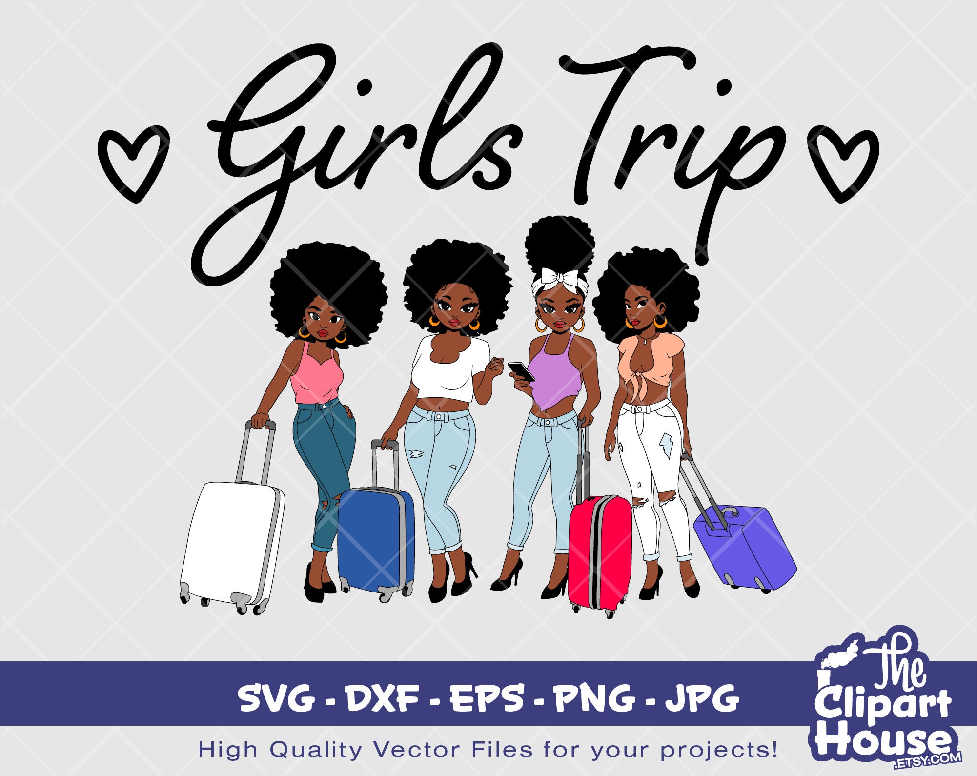 Girls Trip Digital SVG DXF EPS Png Jpg Instant Etsy