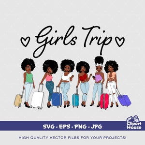Girls Trip - vriendschapsdoelen, vriendschapssvg, reizen svg, groepsactiviteit, vriendengroep svg, beste vrienden svg