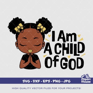 Sono una ragazza figlia di Dio, afro-americana in formato SVG, ragazza nera in formato SVG, afro in formato SVG, fede in formato SVG, religione in formato SVG, speranza in formato SVG, mani in preghiera, ragazza in preghiera in formato SVG