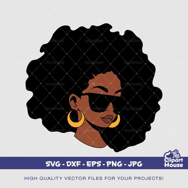 African American Sunglasses Afro Woman, african american svg, black woman svg, black girl svg, melanin svg, afro girl svg