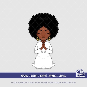 Preghiere angeliche, afro-americano in formato SVG, donna nera in formato SVG, fede in formato SVG, religione, speranza