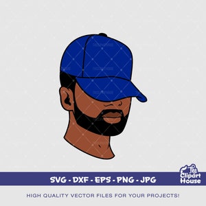 Chapeau afro-américain homme bas 2, svg afro-américain, svg homme noir, svg homme barbu, svg excellence noir, svg mélanine, svg roi noir
