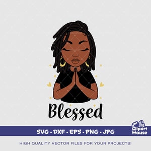Beata Pregando Locs Donna, afro-americano in formato SVG, donna nera in formato SVG, fede in formato SVG, religione in formato SVG, speranza in formato SVG, mani in preghiera, donna in preghiera in formato SVG