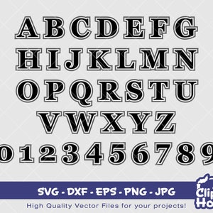 Alfabeto inglese / Digital SVG - DXF - EPS - png - Jpg / Download istantaneo / alfabeto inglese, carattere, carattere tipografico,