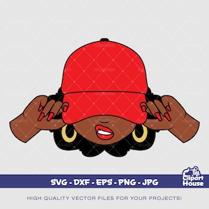 Caricatura Afro Mujer Sonrisa Cap, sonrisa svg, afroamericano svg, mujer negra svg, afro chica svg, chica negra magia svg