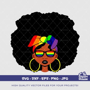 LGBTQIA+ Afro Bandana, pride svg, gay svg, lesbian svg, lgbt svg, pride svg, love is love svg, black girl magic svg