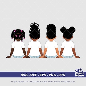 Freundschaft Junge Mädchen, afroamerikaner svg, schwarze Mädchen, Freundschaftsziele, beste Freunde, junge Mädchen