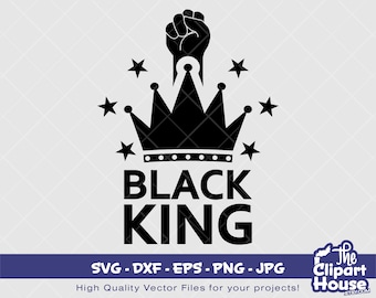 Black King Text | Digital SVG - DXF - EPS - png - Jpg | Instant Download | Cricut, svg, printable, african american svg, black man svg, afro