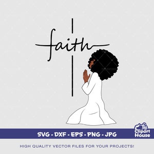Angelo Preghiere Fede Croce, afro-americano in formato SVG, donna nera in formato SVG, afro, fede in formato SVG, religione in formato SVG, speranza in formato SVG, mani in preghiera