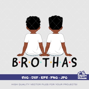 ブラザス ヤング ボーイズ、アフリカ系アメリカ人 svg、黒人少年 svg、アフロ ボーイ svg、友人グループ svg、兄弟愛 svg