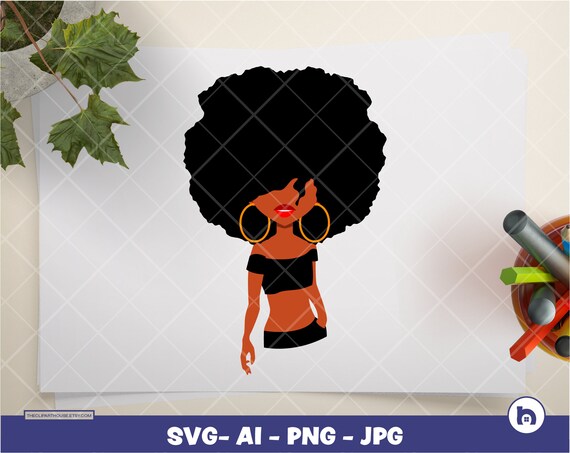Download Free Afro Woman 4 Digital Png Ai Svg Jpg Instant Etsy SVG Cut Files