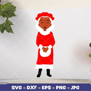 Abuela Negra Navidad / Digital SVG - DXF - EPS - png - Jpg / Descarga Instantánea / navidad svg, familia svg, santa claus svg, mrs claus svg