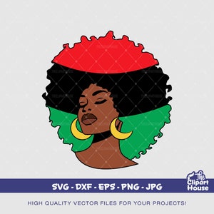 Femme afro du 17 juin | Numérique SVG - DXF - EPS - png - Jpg | Téléchargement instantané | Svg afro-américain, 19 juin, histoire des Noirs, 1865