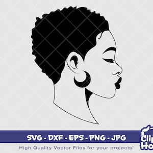 Mini Afro Woman Silhouette | Digitales PNG - Ai - SVG - JPG | Sofortdownload | Cricut, svg, afroamerikanische svg, schwarze Frau svg, Afro Dame