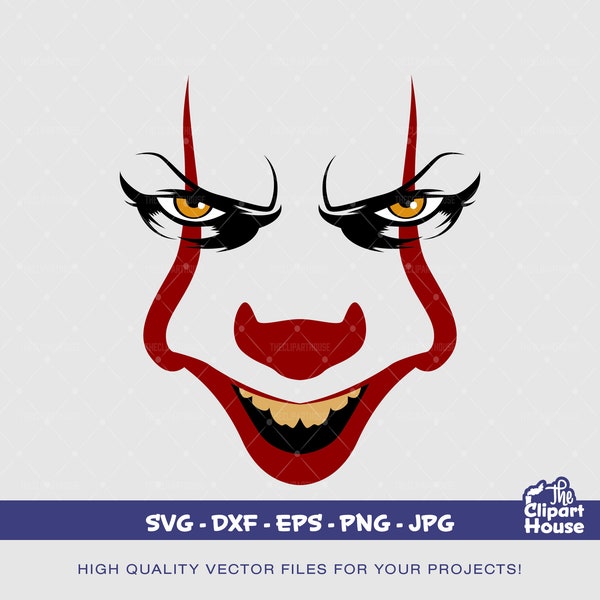 Pennywise Face, Halloween Ghost svg, Halloween Vector, pennywise svg, horror svg, pennywisee costume, halloween decoration halloween decor