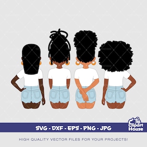 友情の少女、アフリカ系アメリカ人の svg、黒人女性、友情の目標、親友、友人のグループ svg、黒人少女の魔法 svg