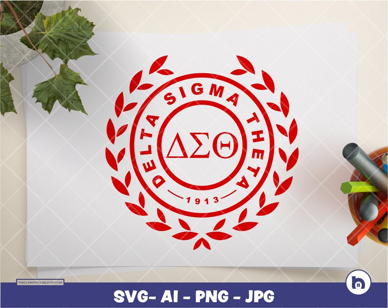 Delta Sigma Theta Badge Style 2 Digital PNG Ai SVG JPG | Etsy