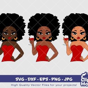 ピーカブー ワイン アフロ ウーマン | デジタル SVG - DXF - EPS - png - Jpg | 即時ダウンロード | アフリカ系アメリカ人 SVG、黒人女性 SVG、アフロ ウーマン