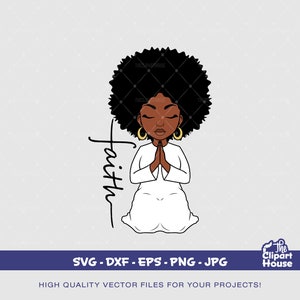 Angel Prayers Faith, afro-americano in formato SVG, donna nera in formato SVG, fede in formato SVG, religione, speranza