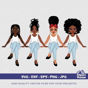 友情の少女たちの脚を組んだ2、アフリカ人SVG、黒人女性、友情の目標、親友、メラニンSVG、アフロ女性SVG、友情SVG