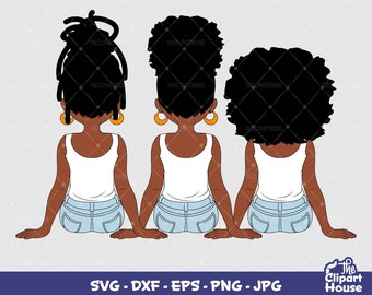 Friendship Girls 3 | Digital SVG - DXF - EPS - png - Jpg | Instant Download | african svg,black woman, friendship goals, best friends