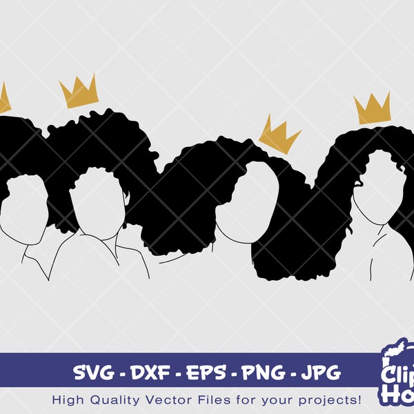 Four Black Queens | Digital SVG - DXF - EPS - png - Jpg | Instant Download | Cricut, black woman svg, fairy, black queens