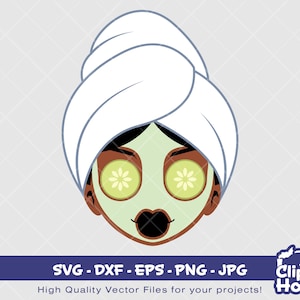 Journée glamour au spa | Numérique SVG - DXF - EPS - png - Jpg | Téléchargement instantané | Cricut, svg, svg afro-américain, svg femme noire, femme afro