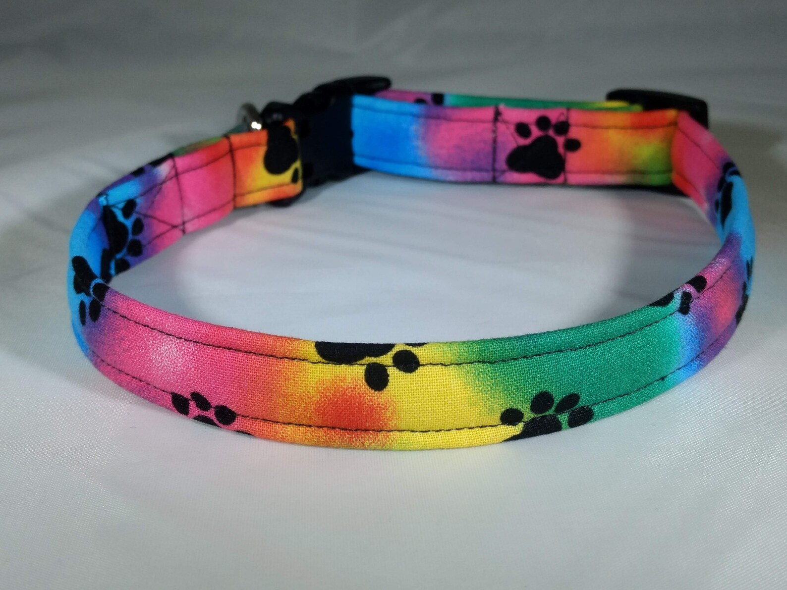 Dog Collar Paw Print Tie Dye Etsy