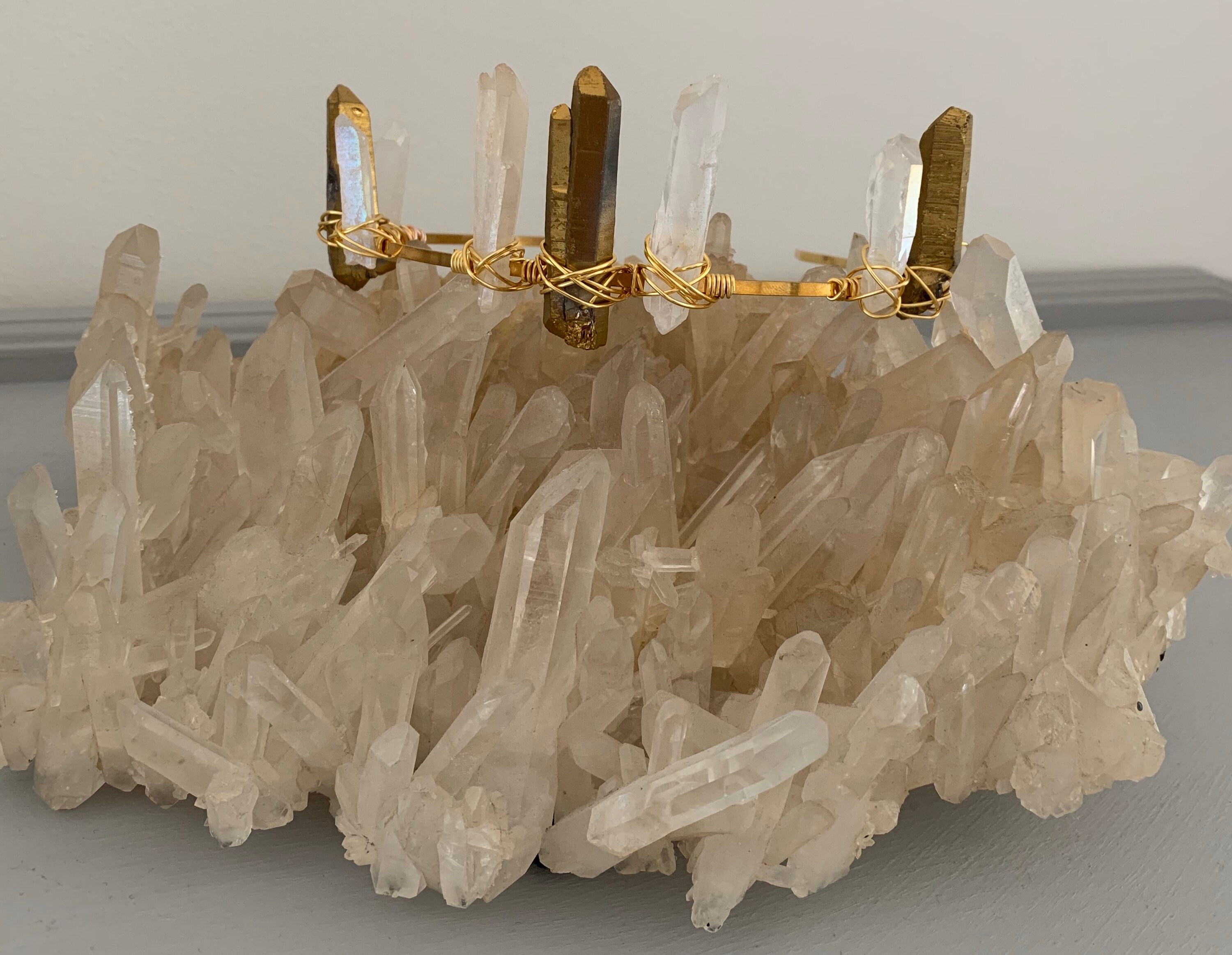 GOLD & CLEAR CRYSTAL Quartz Bridal Crown, Tiara Etsy Canada