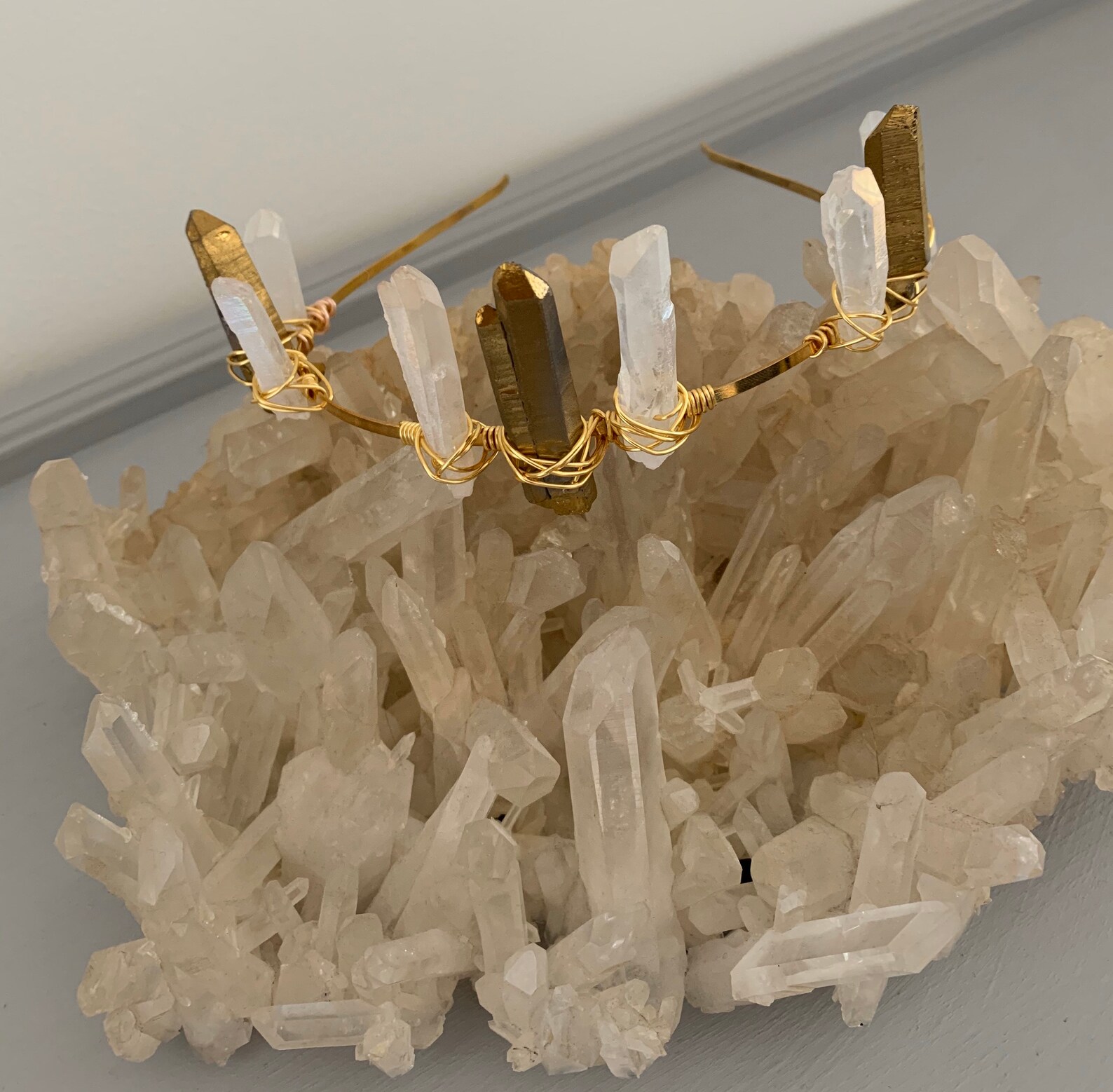 GOLD & CLEAR CRYSTAL Quartz Bridal Crown, Tiara Etsy Canada