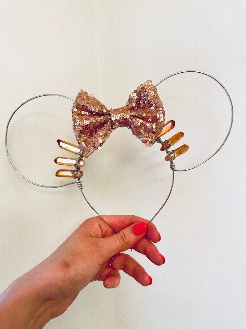 DISNEY INSPIRED Rose Gold Crystal Mouse Ears DISNEY INSPIRED Rose Gold Crystal Mouse Ears