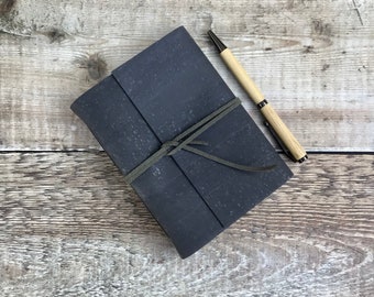 Cork Journal Notebook in charcoal grey