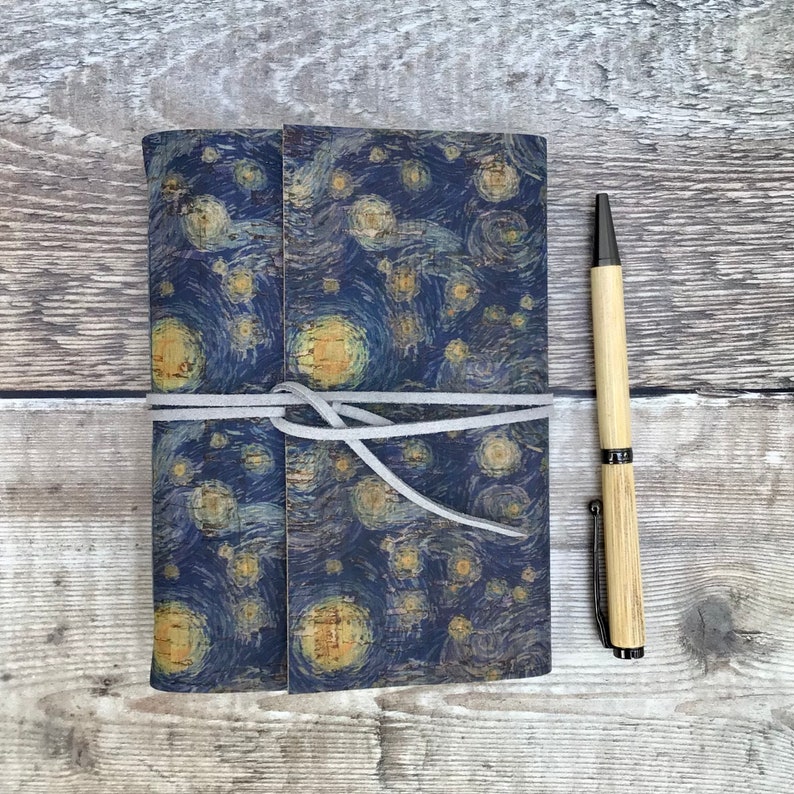 Cork Journal / Notebook in a Starry Night print image 1