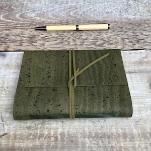 Cork Journal / Notebook in olive green image 5