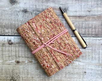 Cork Journal / Notebook in red fennel