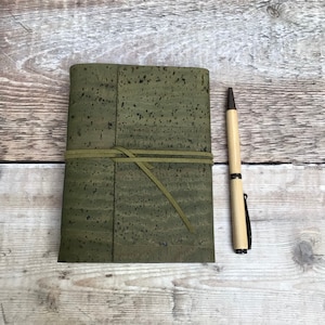 Cork Journal / Notebook in olive green image 6